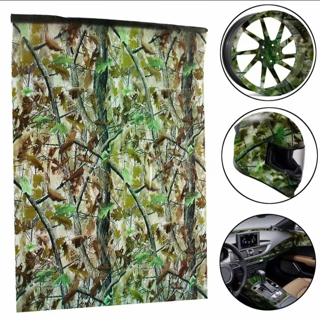 Lámina de PVA para hidroimpresion / Diseño de hojas / 50cm x 1mt / Inodoro, no tóxico - Brillo Nativo