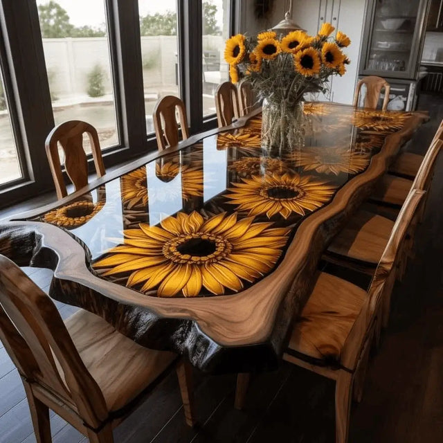 Mesa con resina y diseño 3D
