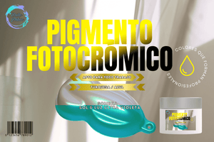 Pigmento efecto fotocrómico que cambia con el sol / Tipo pro / Color turquesa a azul / 5grs, 10grs y 20grs - Brillo Nativo