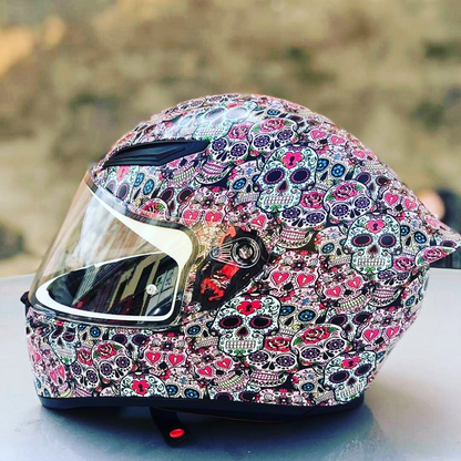 Casco de moto con hidroimpresion