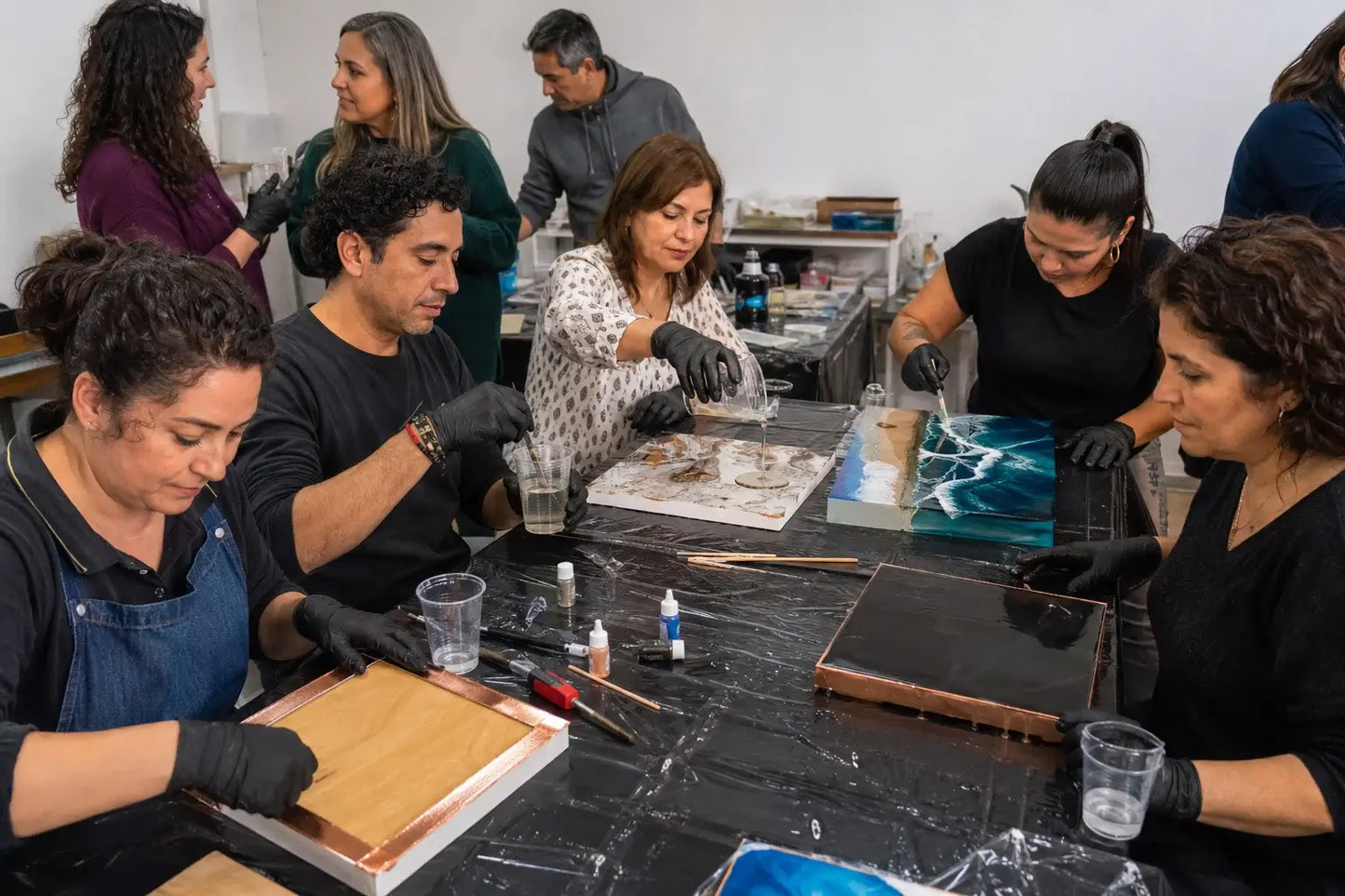 Clase grupal de resina epóxica