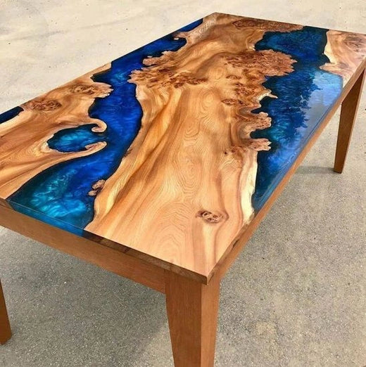 Cubierta con resina epóxica azul vibrante