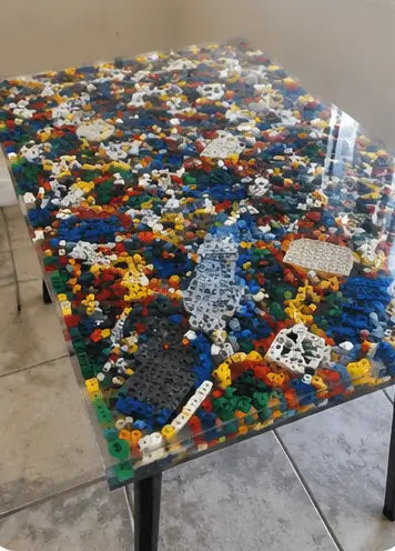 Cubierta con resina epóxica con legos