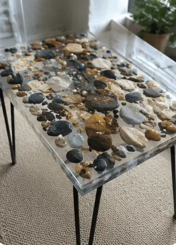 Cubierta con resina epóxica con piedras