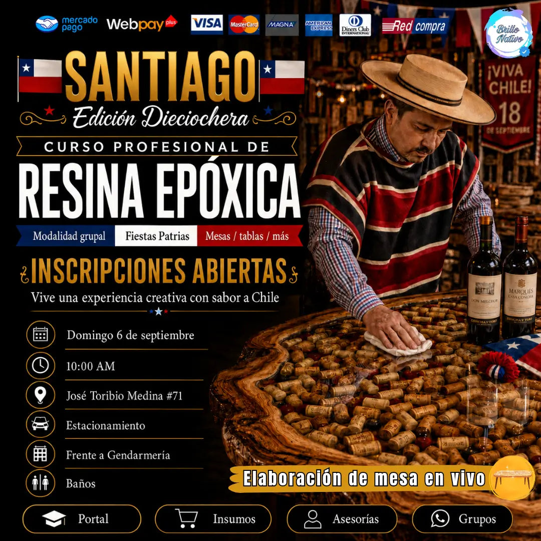 Curso de resina epóxica especial fiestas patrias