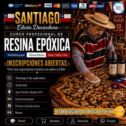 Curso de resina epóxica especial fiestas patrias
