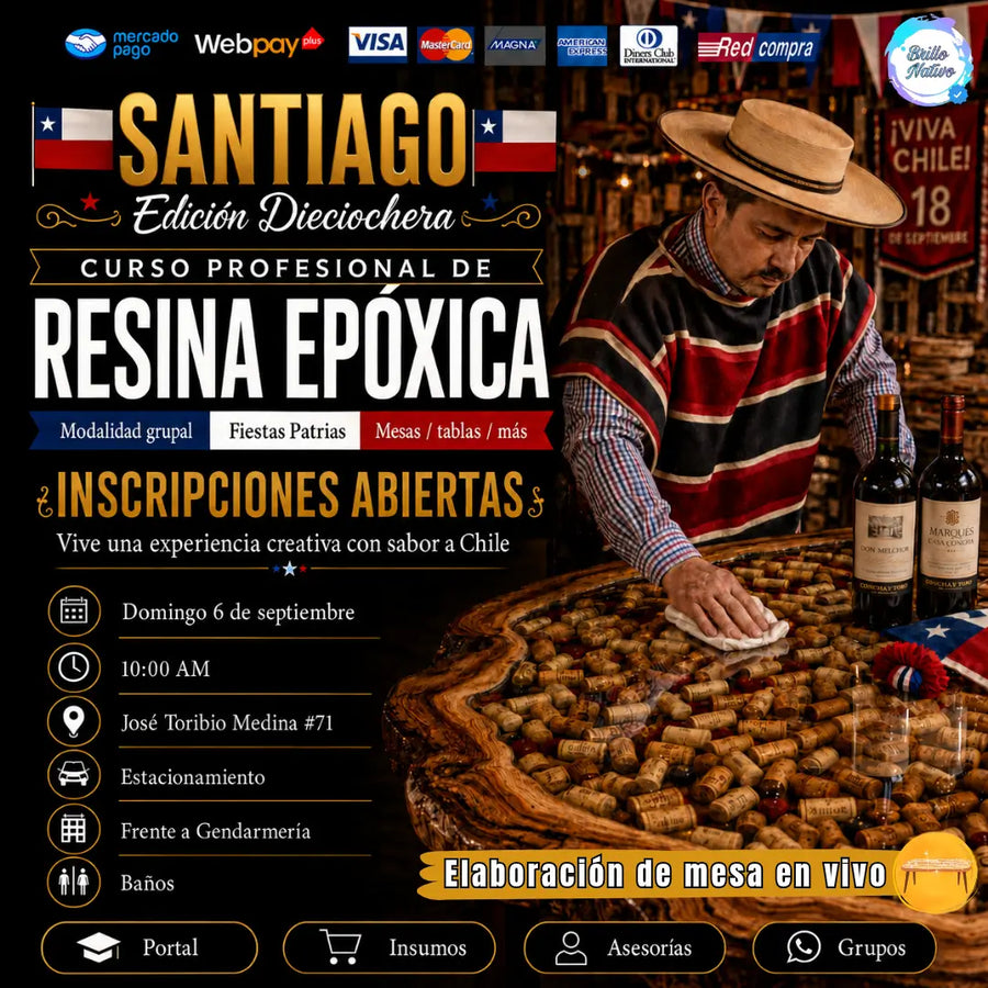 Curso de resina epóxica especial fiestas patrias
