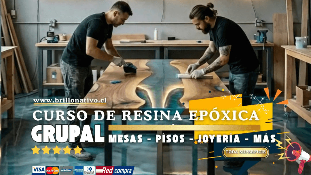 Curso grupal de resina epoxy 2026 - Brillo Nativo