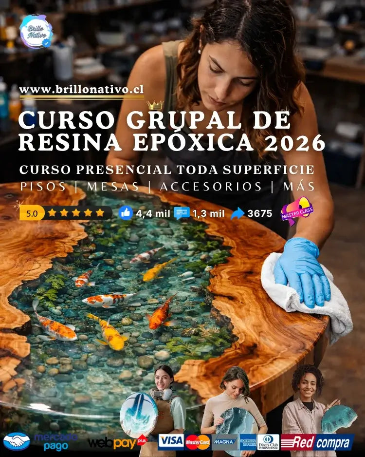 Curso profesional de resina epóxica modalidad grupal