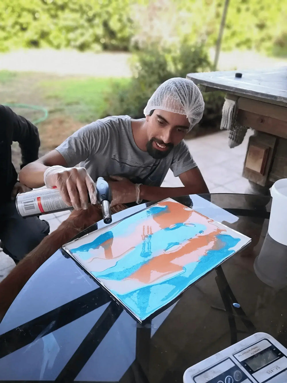 Cuadro artístico elaborado con Resina Epóxica Pro 1:1 y pigmentos