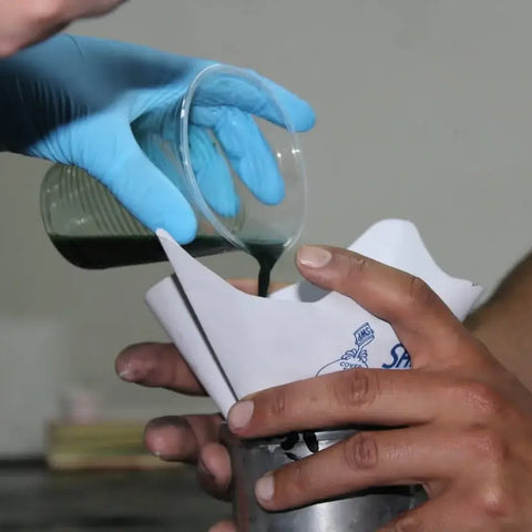 Filtrado de pintura con pigmentos