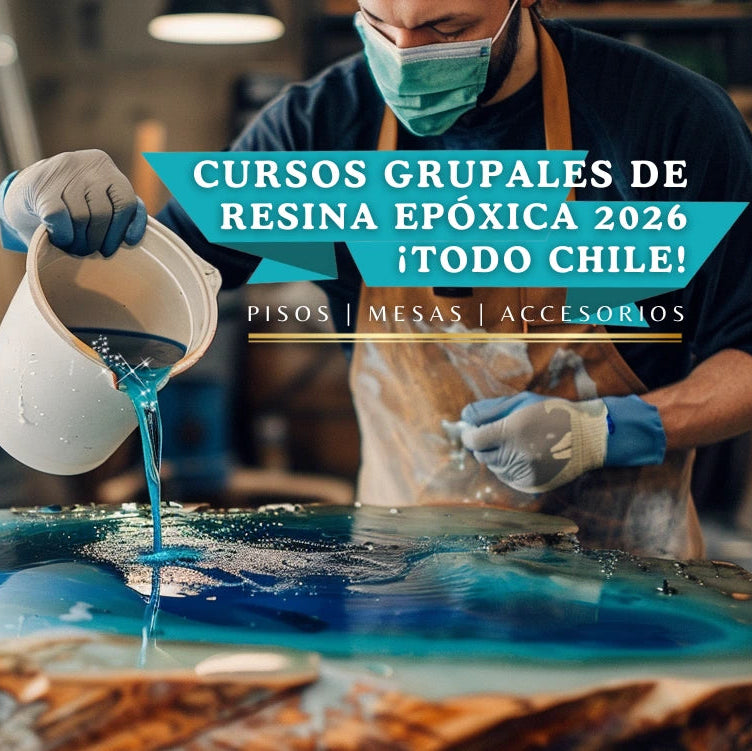 Hombre trabajando con resina epóxica
