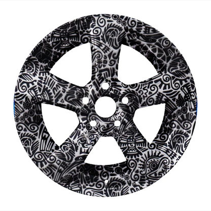 Lámina de PVA para hidroimpresion / Diseño tribal / 50cm x 1mt / Inodoro, no tóxico - Brillo Nativo