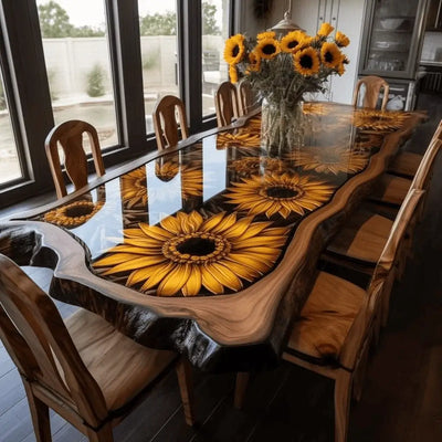 Mesa con resina y diseño 3D