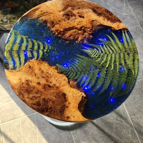 Mesa río epóxico azul mar