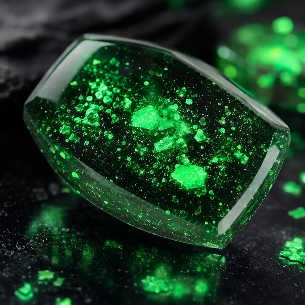 Pigmento fosforescente verde en anillo
