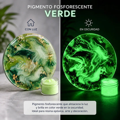 Pigmento fosforescente verde pro
