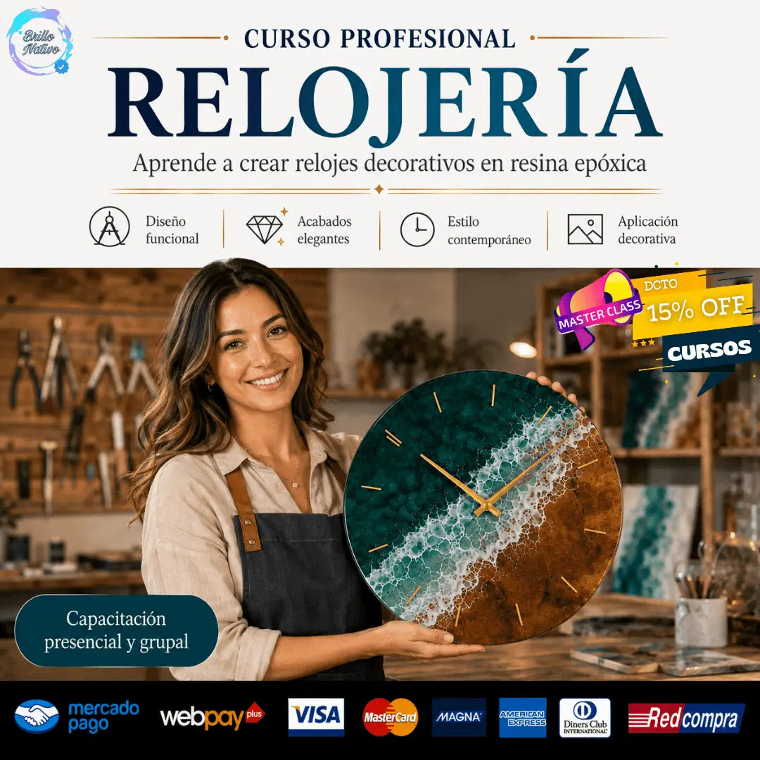 Alumno de curso de resina epóxica Brillo Nativo