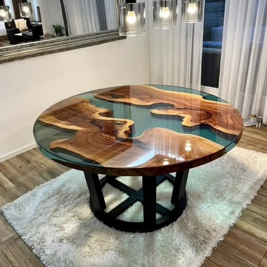 Rodaja con río epóxico con extensiones elegantes