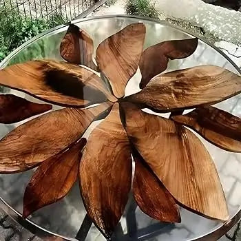 Rodaja con resina epóxica y madera