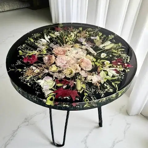 Rodaja de resina epóxica florido